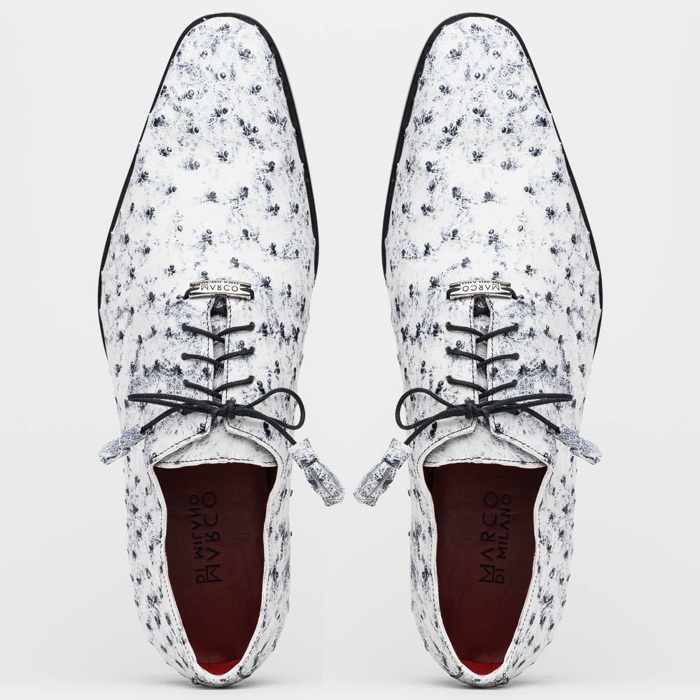 Marco Di Milano Criss Ostrich Quill Dress Oxfords Newspaper