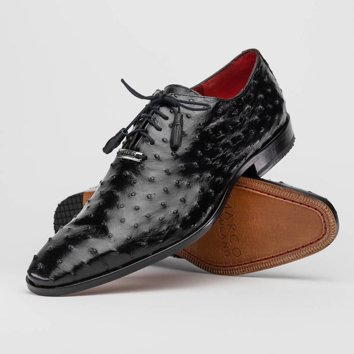 Marco Di Milano Criss Ostrich Quill Dress Oxfords Black