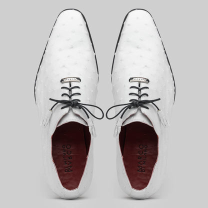Marco Di Milano Criss Ostrich Quill Dress Oxfords White