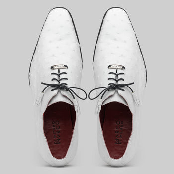 Marco Di Milano Criss Ostrich Quill Dress Oxfords White