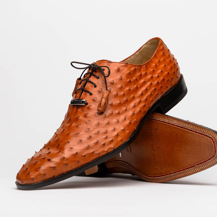 Marco Di Milano Criss Ostrich Quill Dress Oxfords Brandy