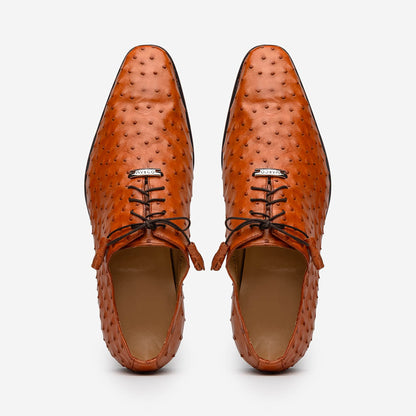 Marco Di Milano Criss Ostrich Quill Dress Oxfords Brandy