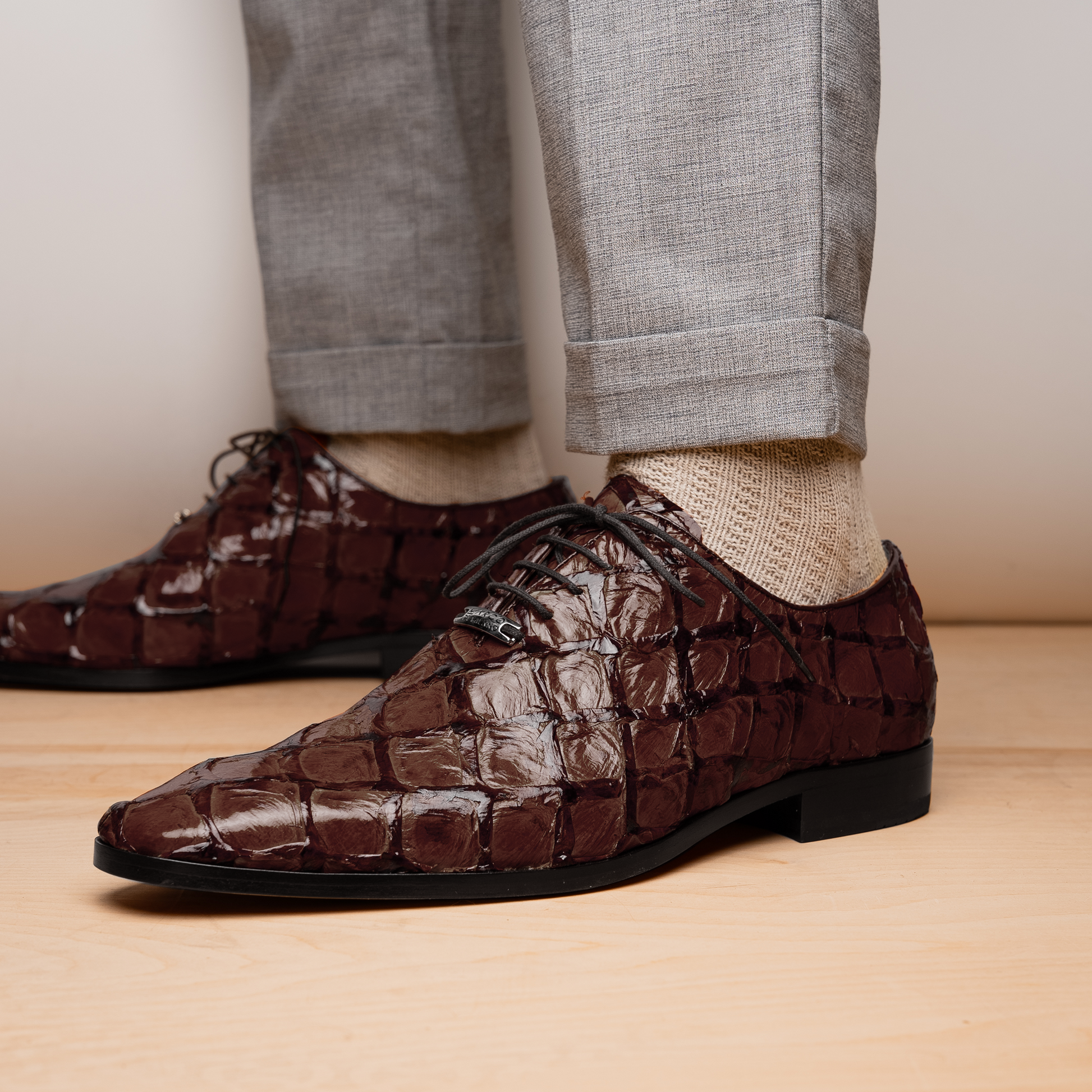 Marco Di Milano Olivieri Brown Leather Dress Shoe