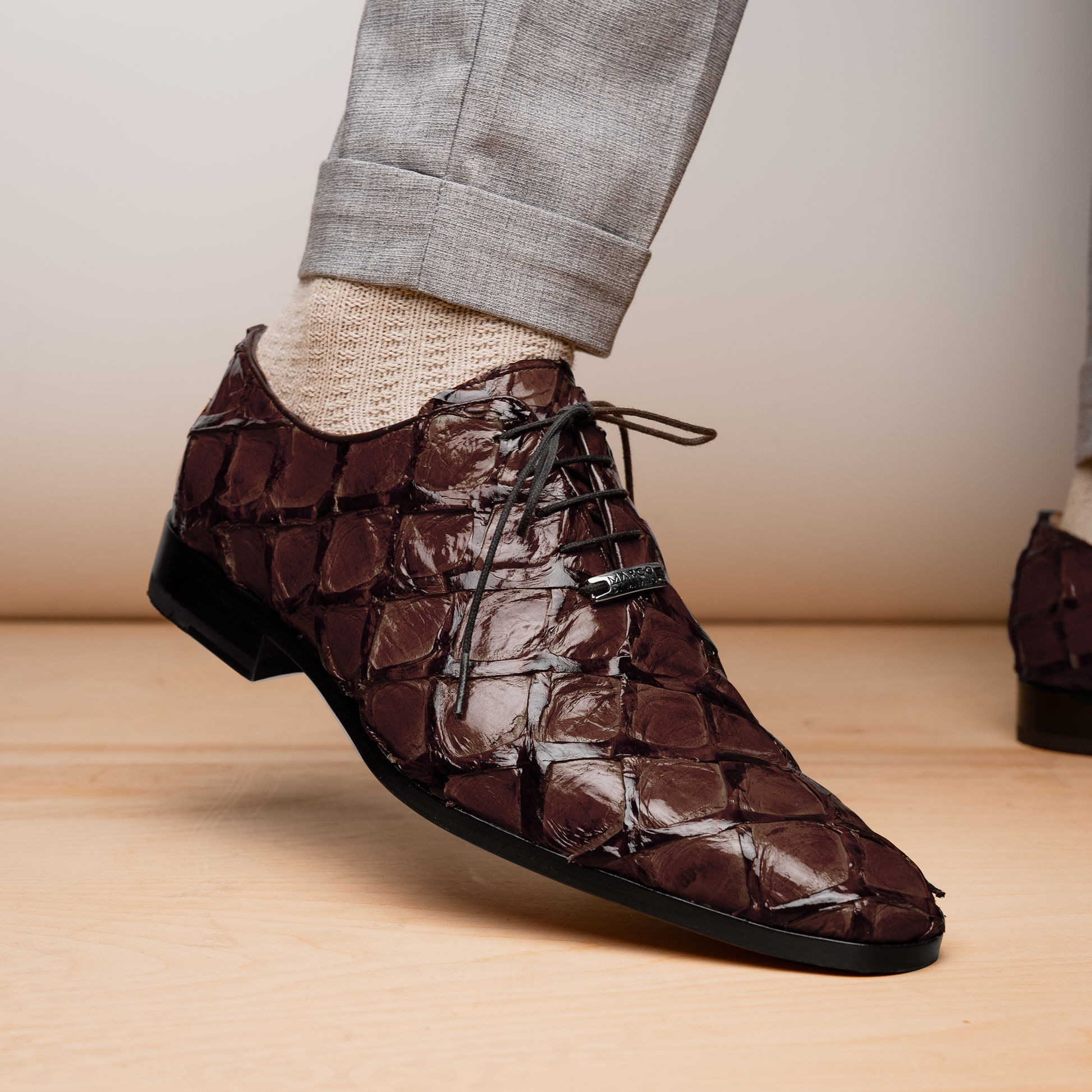 Marco Di Milano Olivieri Brown Leather Dress Shoe