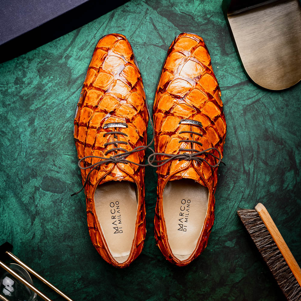 Marco Di Milano Olivieri Brandy Leather Dress Shoe