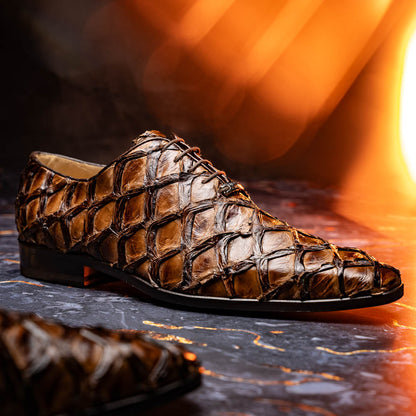 Marco_Di_Milano Olivieri: Clear Brown Leather Dress Shoe