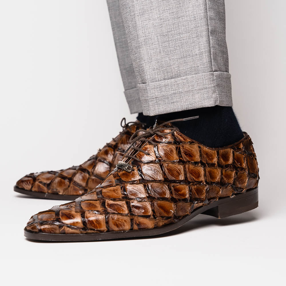 Marco_Di_Milano Olivieri: Clear Brown Leather Dress Shoe
