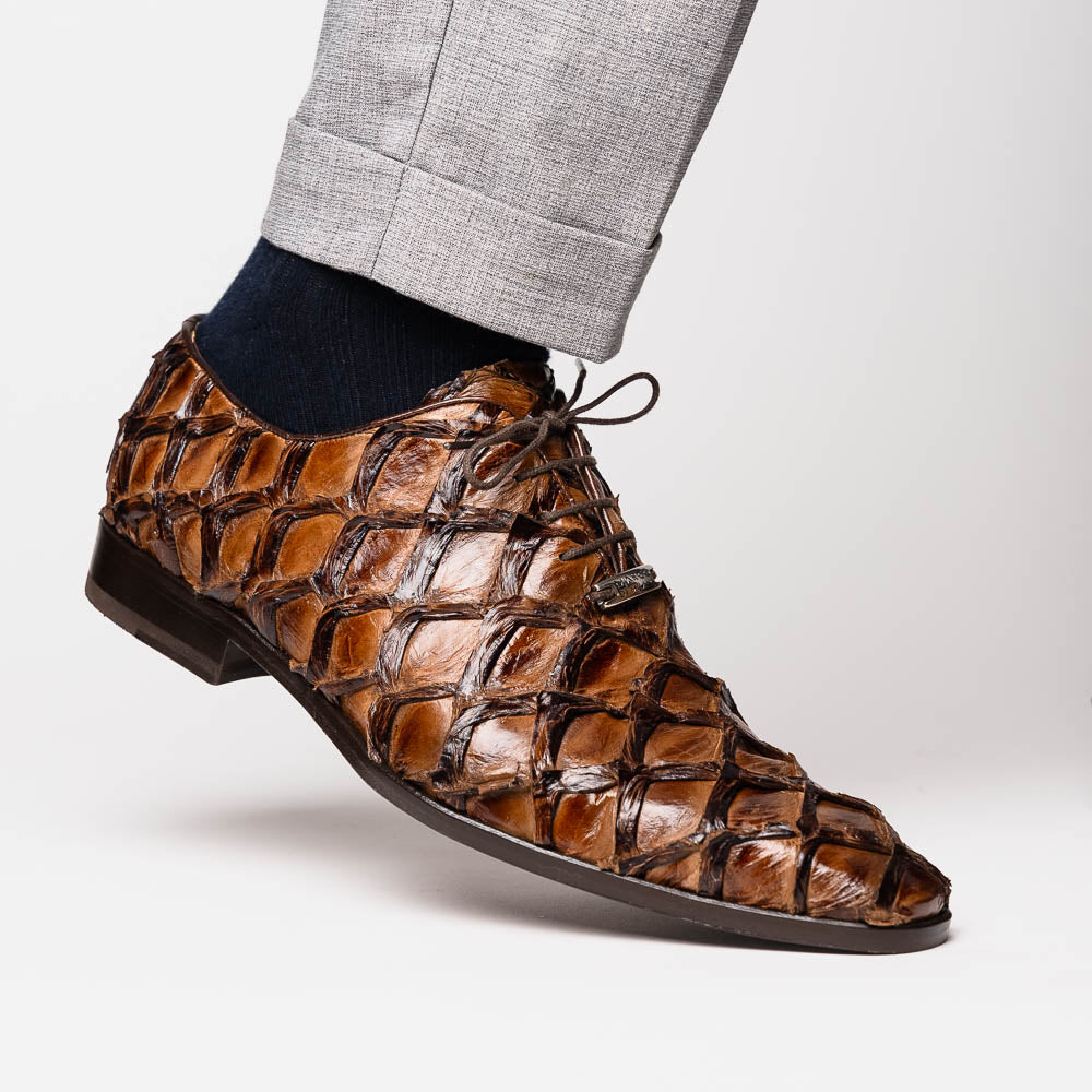 Marco_Di_Milano Olivieri: Clear Brown Leather Dress Shoe