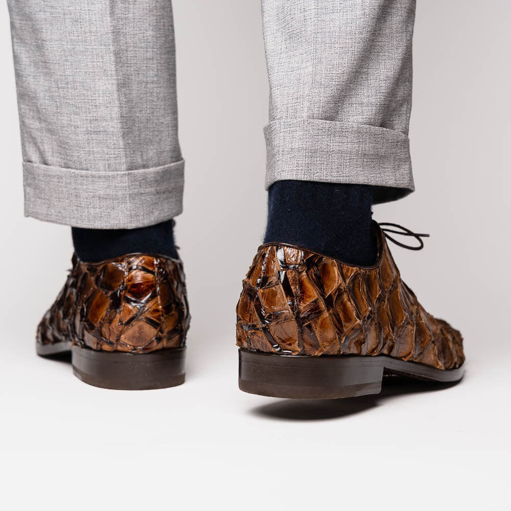 Marco_Di_Milano Olivieri: Clear Brown Leather Dress Shoe