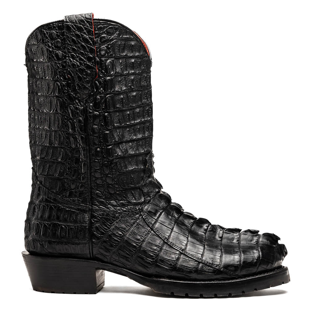 Marco Di Milano Marlboro Black Hornback Crocodile Tail Tractor Sole Cowboy Boots - Image 2