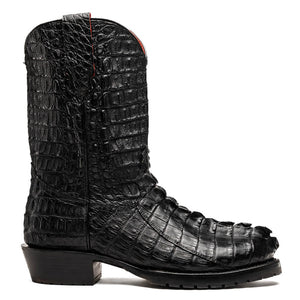 Marco Di Milano Marlboro Black Hornback Crocodile Tail Tractor Sole Cowboy Boots