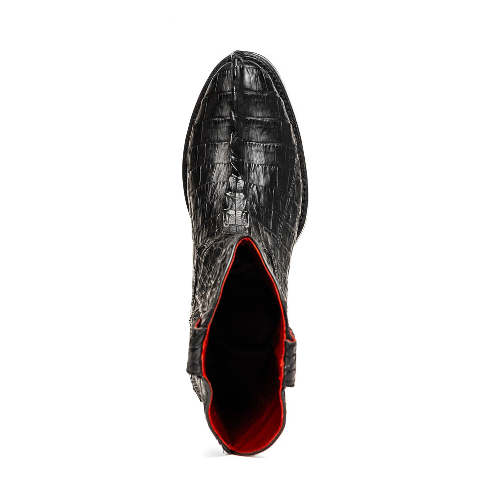 Marco Di Milano Marlboro Black Hornback Crocodile Tail Tractor Sole Cowboy Boots - Image 5