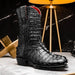 Marco Di Milano Marlboro Black Hornback Crocodile Tail Tractor Sole Cowboy Boots
