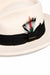 Gangster 100% Australian Wool Crushable Mens Fedora Hat - Removable Feather Gangster White/Black Mens Fedora Hat
