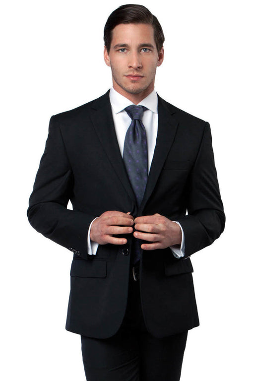 Mens Black Blazer - Men's Classic Two Button Sport Coat in Black