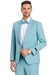 Aqua Turquoise Light Blue Color Men's One Button Shawl Lapel Dinner Jacket Style Wedding Suit in Aqua Blue
