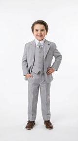 Dad and Son Suit – Father and Son Matching Light Gray 3-Piece Wedding Suits in Very Light Grey - Silver Ash Color