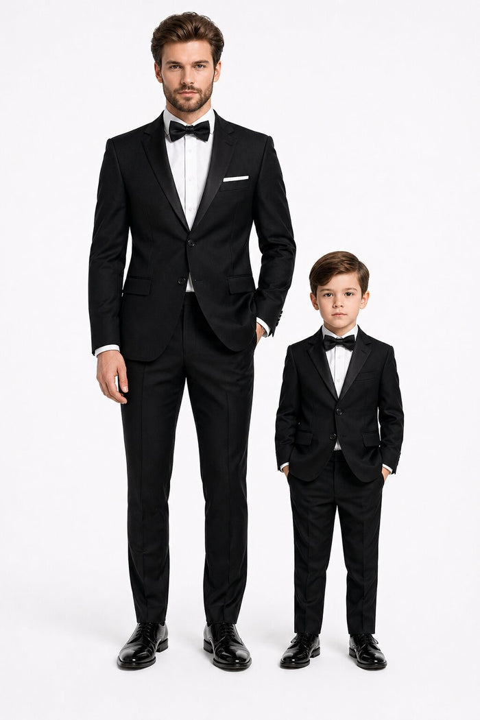 Dad And Son Black Matching wedding outfit Suits Perfect for toddler Suit wedding  attire outfits