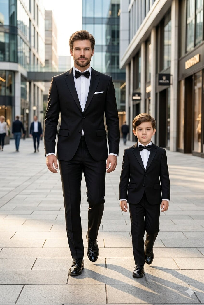 Dad And Son Black Matching wedding outfit Suits Perfect for toddler Suit wedding  attire outfits