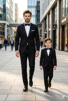 Dad And Son Black Matching wedding outfit Suits Perfect for toddler Suit wedding  attire outfits