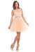 Quince Dama Dresses - Short Quinceanera Dresses in Color Peach