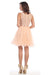 Quince Dama Dresses - Short Quinceanera Dresses in Color Peach