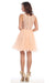 Quince Dama Dresses - Short Quinceanera Dresses in Color Peach
