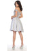 Quince Dama Dresses - Short Quinceanera Dresses in Color Silver
