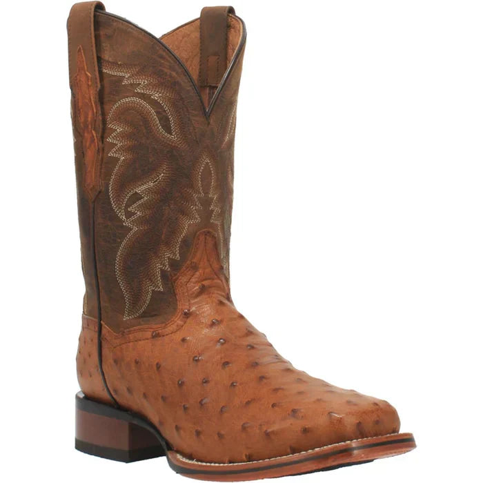 Dan Post Men's Alamosa Full Quill Ostrich Square Toe Boots - Bay Apache - Image 2