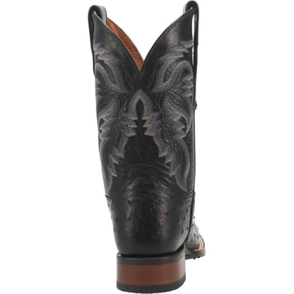 Dan Post Men's Alamosa Full Quill Ostrich Square Toe Boots - Black - Image 4