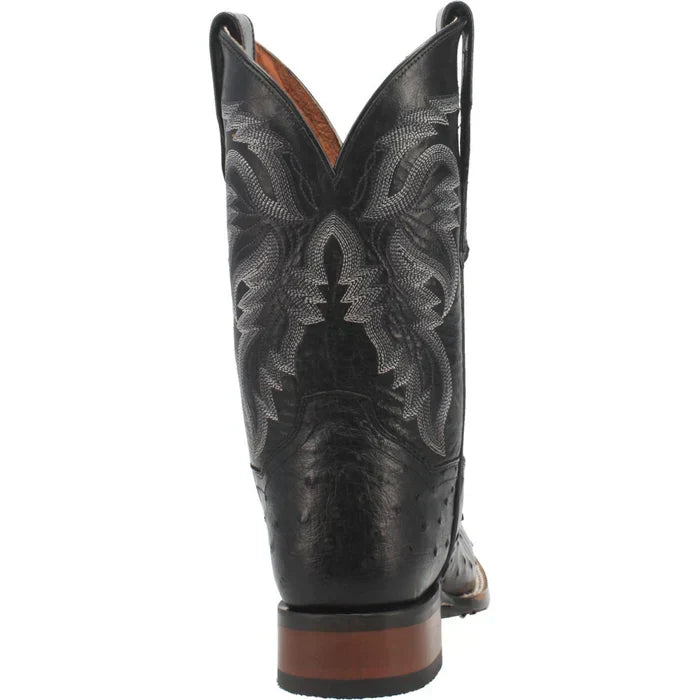 Dan Post Men's Alamosa Full Quill Ostrich Square Toe Boots - Black - Image 2