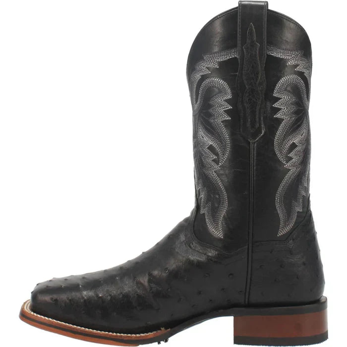 Dan Post Men's Alamosa Full Quill Ostrich Square Toe Boots - Black - Image 5