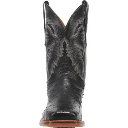 Dan Post Men's Alamosa Full Quill Ostrich Square Toe Boots - Black - Image 5
