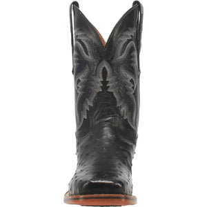 Dan Post Men's Alamosa Full Quill Ostrich Square Toe Boots - Black - Image 2
