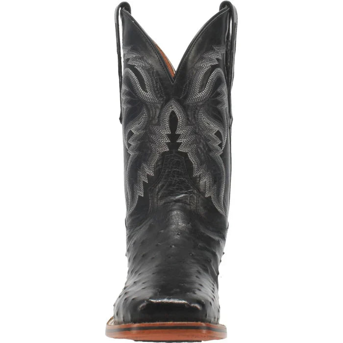 Dan Post Men's Alamosa Full Quill Ostrich Square Toe Boots - Black - Image 2