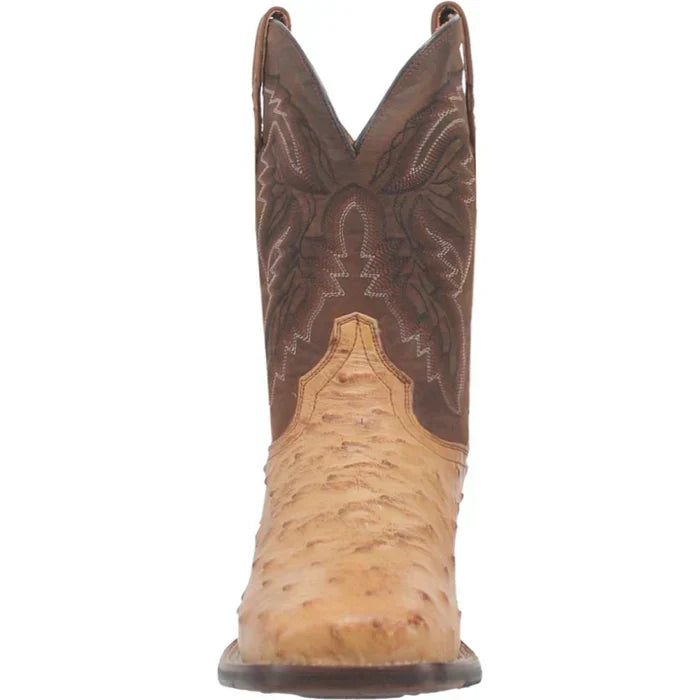 Dan Post Men's Alamosa Full Quill Ostrich Square Toe Boots - Sand - Image 5