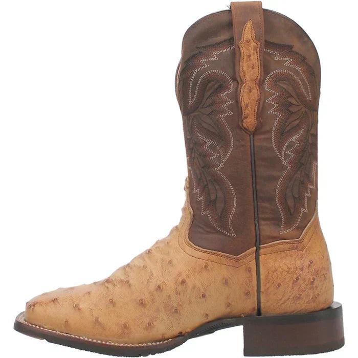 Dan Post Men's Alamosa Full Quill Ostrich Square Toe Boots - Sand - Image 3