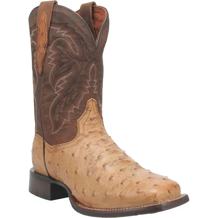 Dan Post Men's Alamosa Full Quill Ostrich Square Toe Boots - Sand - Image 2