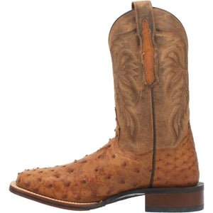 Dan Post Men's Alamosa Full Quill Ostrich Square Toe Boots - Tan - Image 2