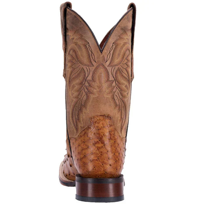Dan Post Men's Alamosa Full Quill Ostrich Square Toe Boots - Tan - Image 4