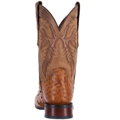 Dan Post Men's Alamosa Full Quill Ostrich Square Toe Boots - Tan - Image 4