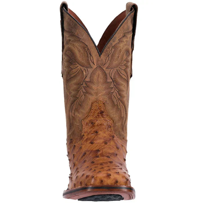 Dan Post Men's Alamosa Full Quill Ostrich Square Toe Boots - Tan - Image 5