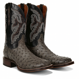 Dan Post Men’s Alamosa Grey/Black Full Quill Ostrich Boots