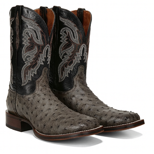 Dan Post Men’s Alamosa Grey/Black Full Quill Ostrich Boots