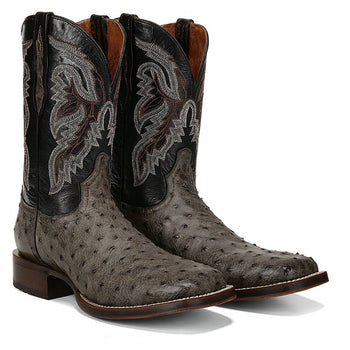 Dan Post Men’s Alamosa Grey/Black Full Quill Ostrich Boots