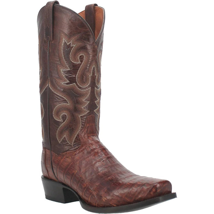 Dan Post Men's Bayou Genuine Caiman Belly Square Toe Boots - Brass - Image 2