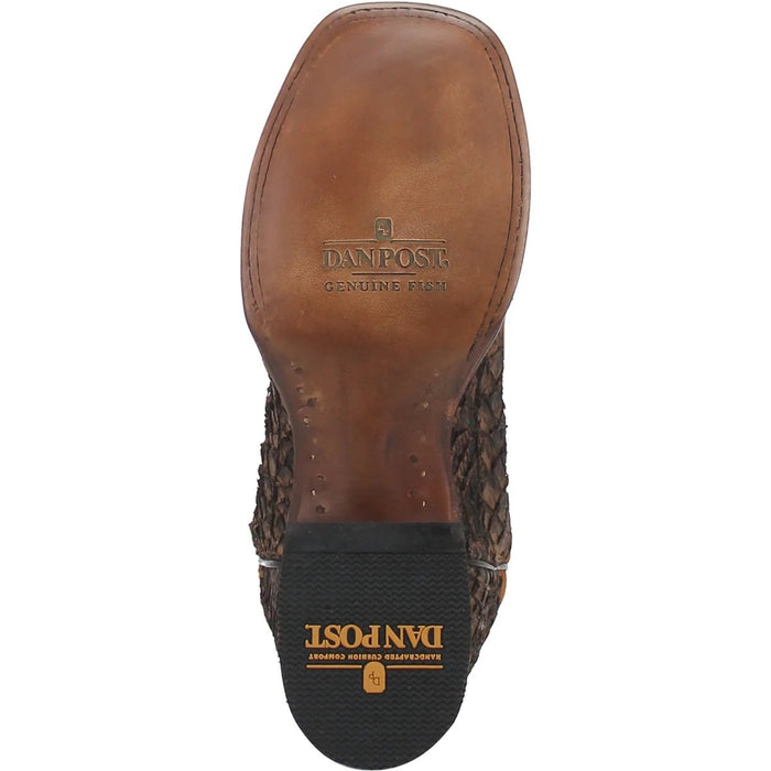 Dan Post Men's Dorsal Genuine Fish Leather Square Toe Boots - Brown
