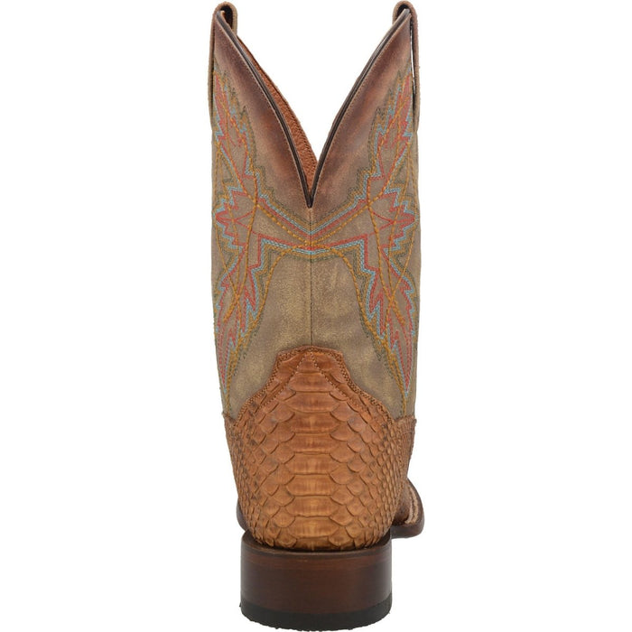 Dan Post Men's Dry Gulch Python Snakeskin Square Toe Boots in Tan