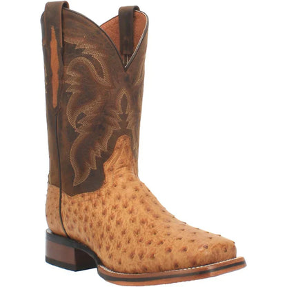 Dan Post Men's Kershaw Full Quill Ostrich Square Toe Boots - Saddle - Image 5