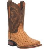 Dan Post Men's Kershaw Full Quill Ostrich Square Toe Boots - Saddle